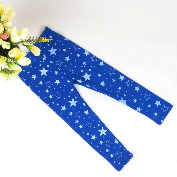 Детские штаны для девочек с рисунком звезды обтягивающие штаны теплые обтягивающие леггинсы брюки - Цвет: Небесно-голубой