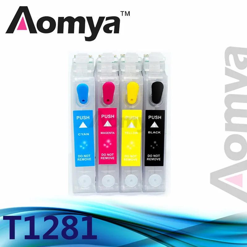 

1 Set Empty Refillable Ink Cartridge For T1281-T1284 For Epson S22/SX125/SX40W/SX425/BX305 Printer With Chip Without Ink