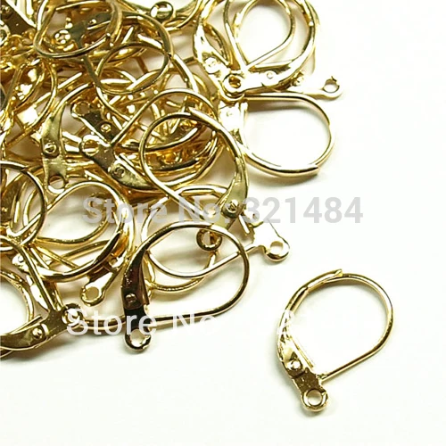 

100pcs Gold Plated Metal Leverback Earring Hooks Findings Accessories