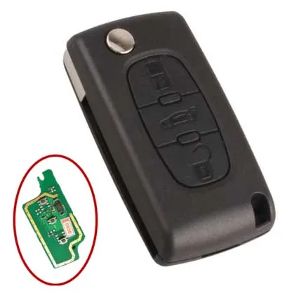 3 Button Flip Remote Key for Peugeot With ID46 Electronic Chip Inside 433MHz For Citroen CE0536