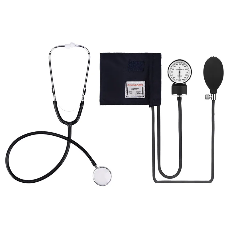 

Professional Sphygmomanometer Measure Device Blood Pressure Manual Arm Tonometer+Doctor Nurse Vet Student Chest Cuff Stethoscope