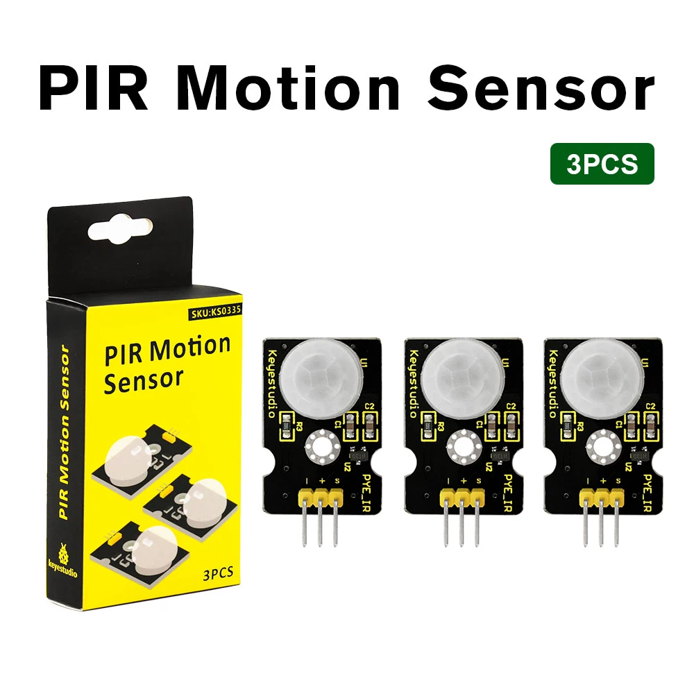 

3PCS/lot Keyestudio PIR Motion Sensor for Arduino UNO R3 IR Motion Sensor for Human Body Motion with Keyestudio Packing Box