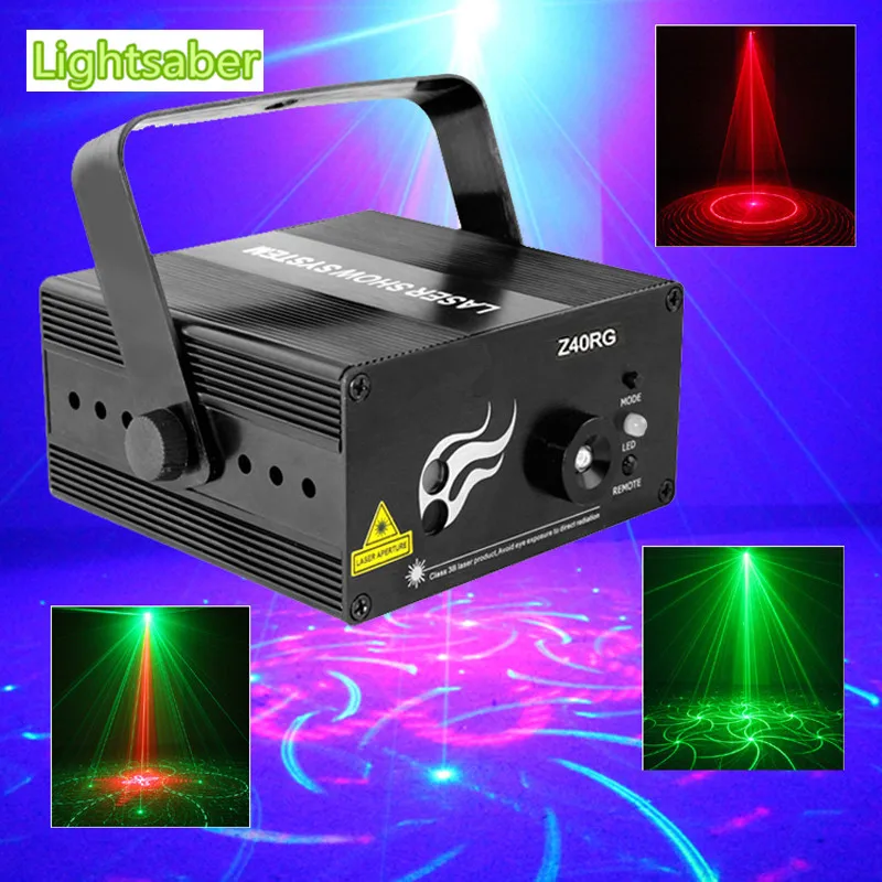 

RGB Mini 3 Lens 40 Patterns Mixing Laser Projector Effect Stage Remote 3W Blue LED Light Show Disco Party Lighting