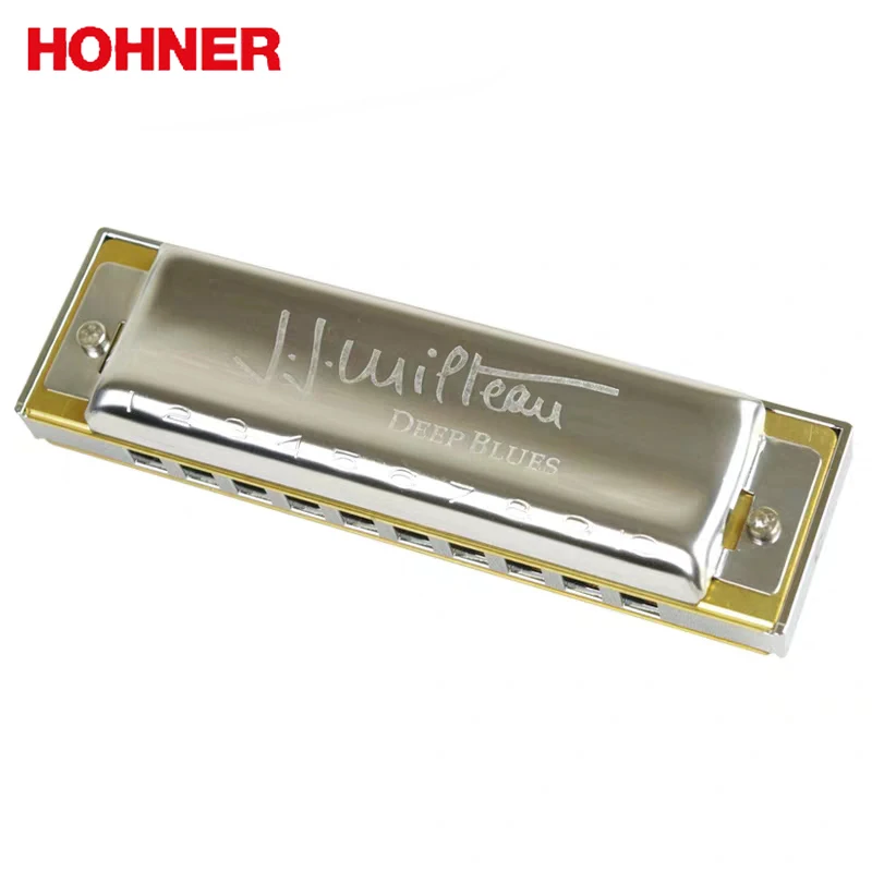 Hohner темно синий J.J.Milteau 10 отверстий 20 тонов диатонический ротовой орган