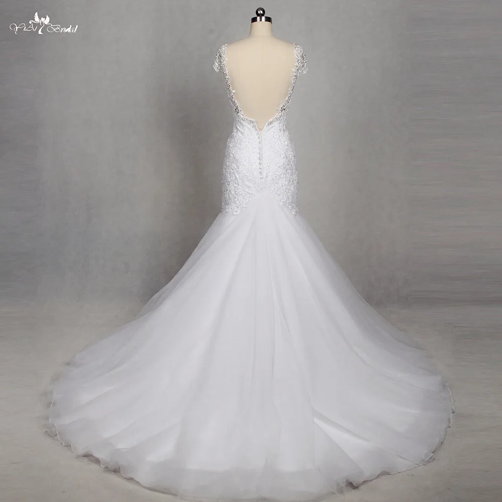 Rsw1314 реальные фотографии yiaibridal alibaba розничный магазин Кепки рукава v-образный вырез спинки Vestido De Noiva
