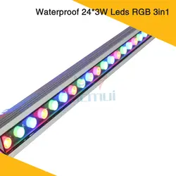 Водонепроницаемый 24*3 W светодиодов RGB 3in1Led светильники размытого Света Для Дискотека мобильных DJ вечерние свадебные