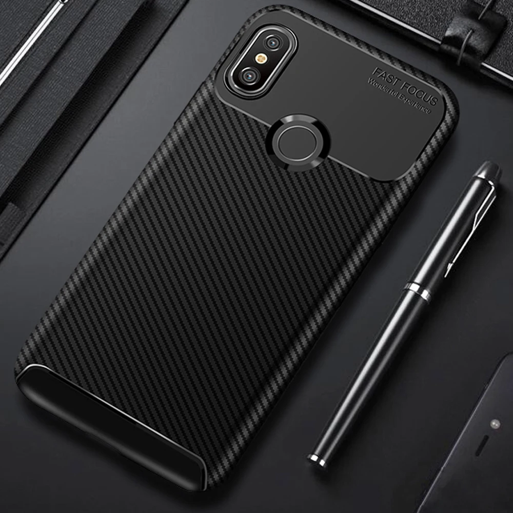 cheap xiaomi Redmi Note 6 Pro Case on Redmi Note 6 Case 6.26 inch Carbon Fiber Protective Case for Xiaomi Redmi Note 6 Note6 Pro Cover