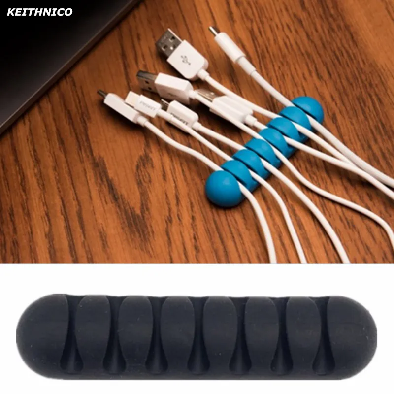 KEITHNICO 1PC Silicone Cable Winder Wire Cable Organizer Earphone Clip