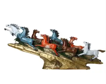 

72cm China Brass Copper Feng Shui Horses sculpture Horse Art Statue