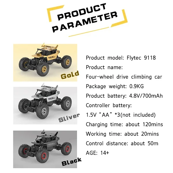 Flytec_9118_118_Alloy_Body_Shell_Crawler_RC_Buggy_Car_2.4G_4WD_High_Speed_Climbing_Car_023