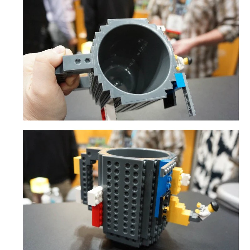 

1Pc 12oz Build-On Brick Mug Type Building Blocks Coffee Cup DIY Block Puzzle Mug Portable Drinkware Drinking Mug Multicolor