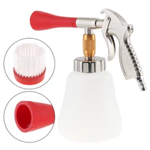 1 литровый ручной пневматический чистящий пистолет с пластиковым поролоновым горшком и мягкой головкой щетки для чистки корпуса автомобиля/чистки мебели