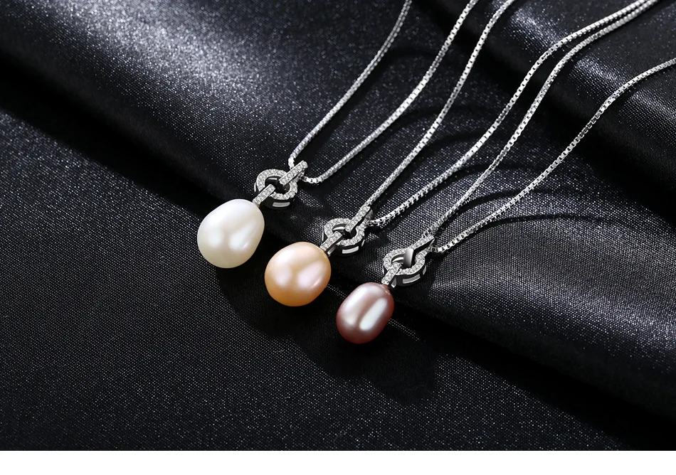 S925 Sterling Silver Necklace Pendant Natural Pearl Romantic Item LBM15