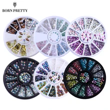 31 шаблон Красочные гвозди-гвоздики со стразами Хамелеон круглое плоское дно для маникюра DIY Советы для украшения ногтей в колесо