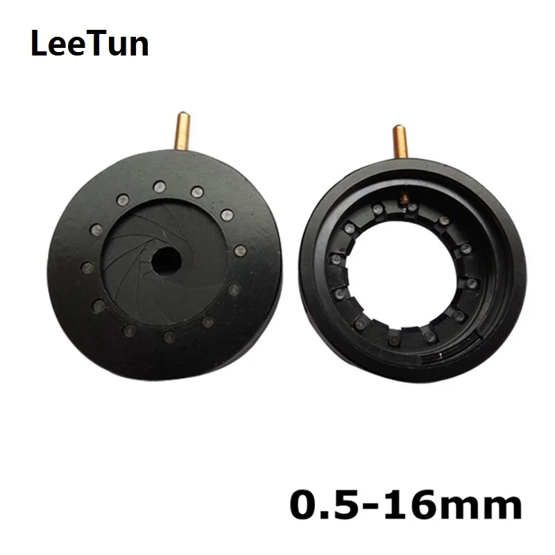

Adjustable 0.5-16mm Aperture Diameter Microscope Zoom Iris Diaphragm Aperture Condenser for Camera CCTV Lens 12 Blades