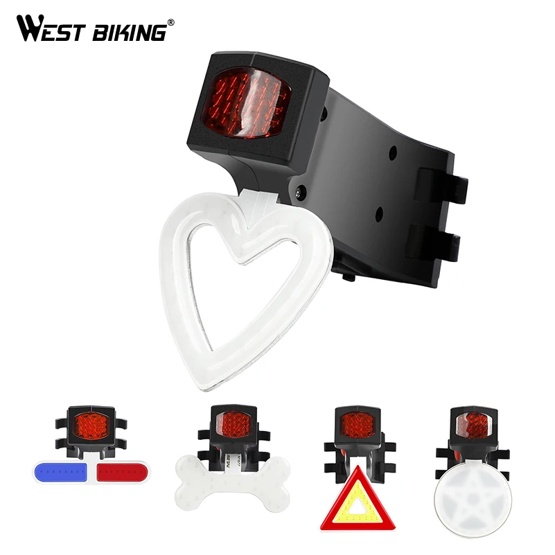 Discount WEST BIKING USB Rechargeable Bicycle Taillight 6 Modes LED Reflective Lamp Bike Light MTB Road Bike Accessories Cycling Light 4