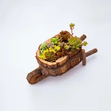 Caioffer Semi-elliptical Cart Shape Garden Wooden Flower Pots Bark Series Style Plant Succulent Pot 2017 Greative Designer CJ004