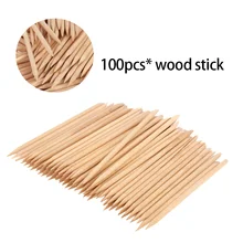 100 шт острые палочки для ногтей оранжевая деревянная палочка для удаления кутикулы профессиональные маникюрные инструменты для ухода за ногтями аксессуары