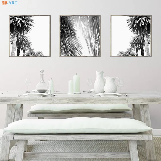 Nordic Style Palm Tree Print Wall Art Nature Poster Black And White Nordic Style Palm Tree Print Wall Art Nature Poster Black And White Canvas Painting Pictures