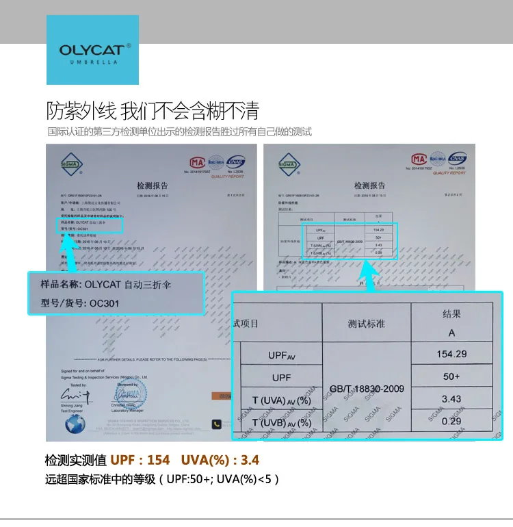 OLYCAT Новое поступление автоматический мужской зонт три сложения с деревянной ручкой черное покрытие Защита от солнца складные зонты 10 к ветрозащитный