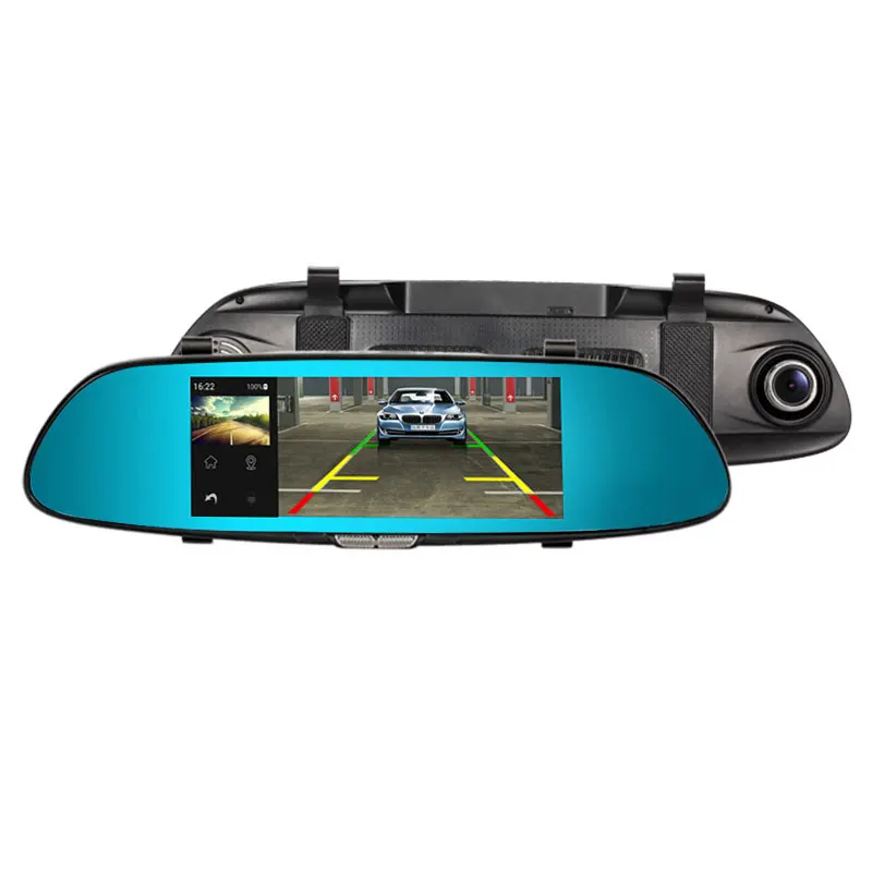 Full HD 1080 P 7,0 дюймов ips сенсорный Автомобильный видеорегистратор видеокамера двойной объектив с камерой заднего вида Авто регистратор приборная панель камера - Название цвета: one camera