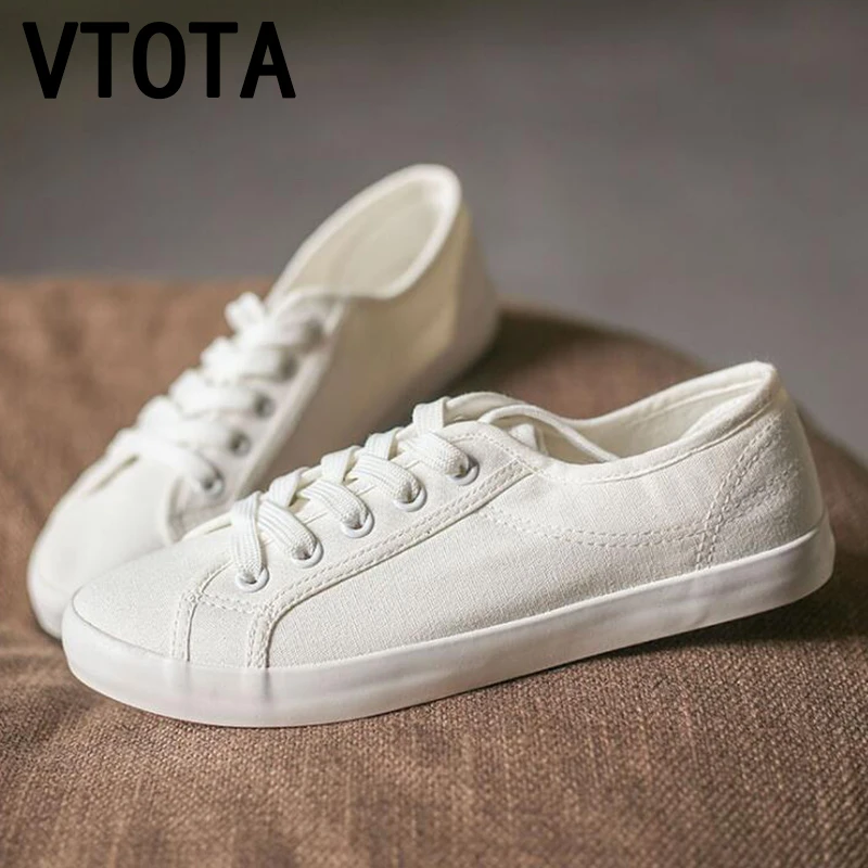 

VTOTA Women Flat Shoes Fashion Off White Shoes Sneakers Women Breathable Women Casual Shoes chaussures femmes Canvas Shoes Woman