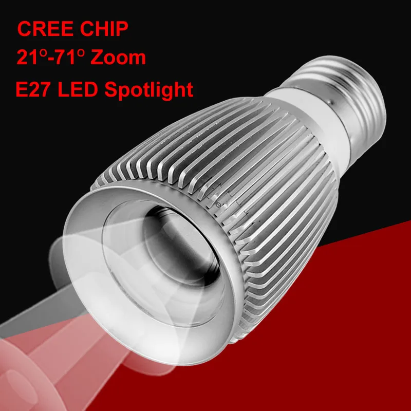 Zoom 3W Светодиодный точечный светильник Cob Cree Chip E27 точечный Светодиодный точечный светильник 3000K 6000K лампа музейное освещение для шкафов 110V 220V