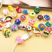 Универсальный мультяшный кабель Защитная крышка силиконовый мультфильм рисунок кабель моталки данных провода Органайзер для наушников компьютера