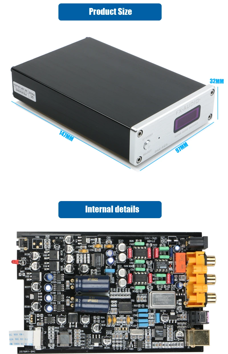 Как низкая цена FX-AUDIO DAC-SQ5 Мини HIFI USB аудио ЦАП декодирования усилители декодер PCM1794 AK4113 SA9027 24BIT 192 кГц