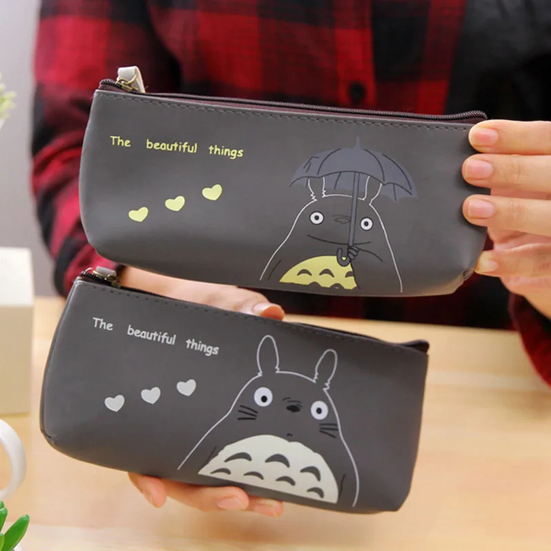 Cartoon Totoro school Pencil Case Cute PU waterproof Pen Bag box Kawaii Stationery Pouch Office School Supplies escolar zakka Cartoon Totoro school Pencil Case Cute PU waterproof Pen Bag box Kawaii Stationery Pouch Office School Supplies escolar zakka