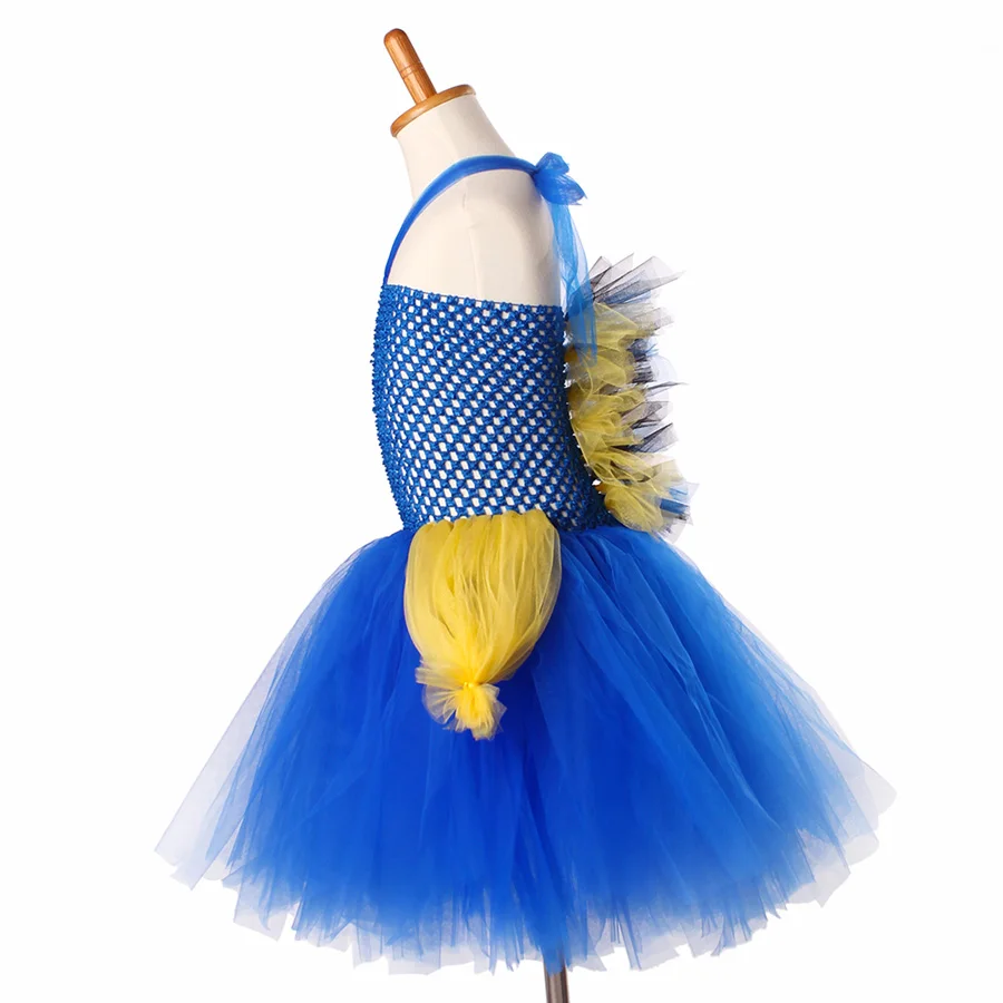 Royal Blue Tang Fish Girls Tutu Dress Under The Sea Theme Birthday Party Dress Kids Photo Prop Dress Up Halloween Costume (2)