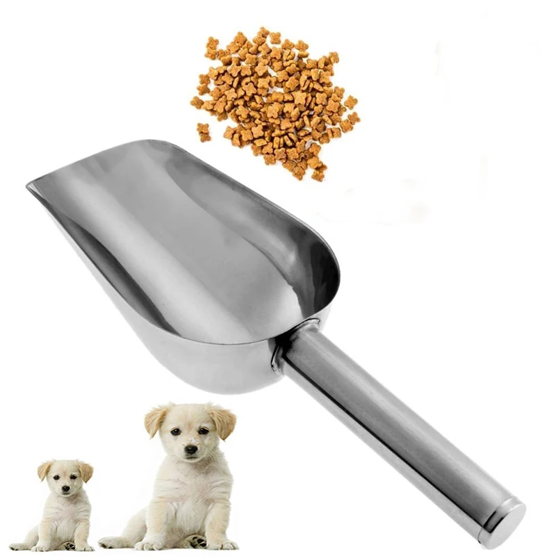 Лопатка для еды Функция кормления из нержавеющей стали для домашних животных утолщенная Лопата для собак кормушка совки товары для домашних животных