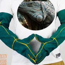 Антиукус утолщенные перчатки с длинным рукавом из натуральной кожи 60 см для кошек, собак, змей, ящериц, домашних животных, траинг, защита рук, защитные перчатки