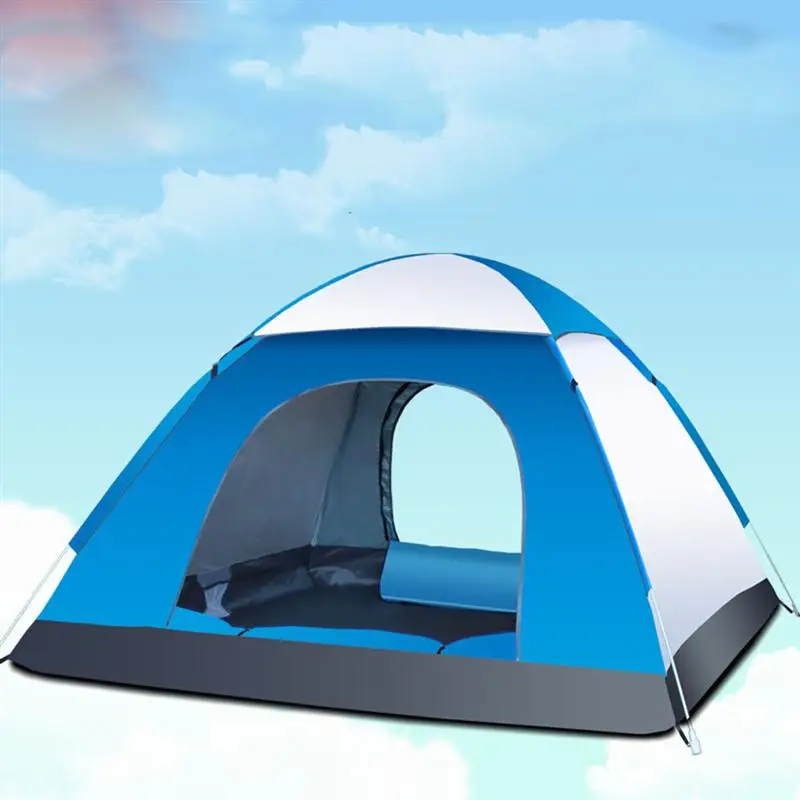 3-4 Person Automatic Folding Tents Family Tents Beach Tent Camping Double Speed to Open Rejection (Blue Grey) 3-4 Person Automatic Folding Tents Family Tents Beach Tent Camping Double Speed to Open Rejection (Blue Grey)