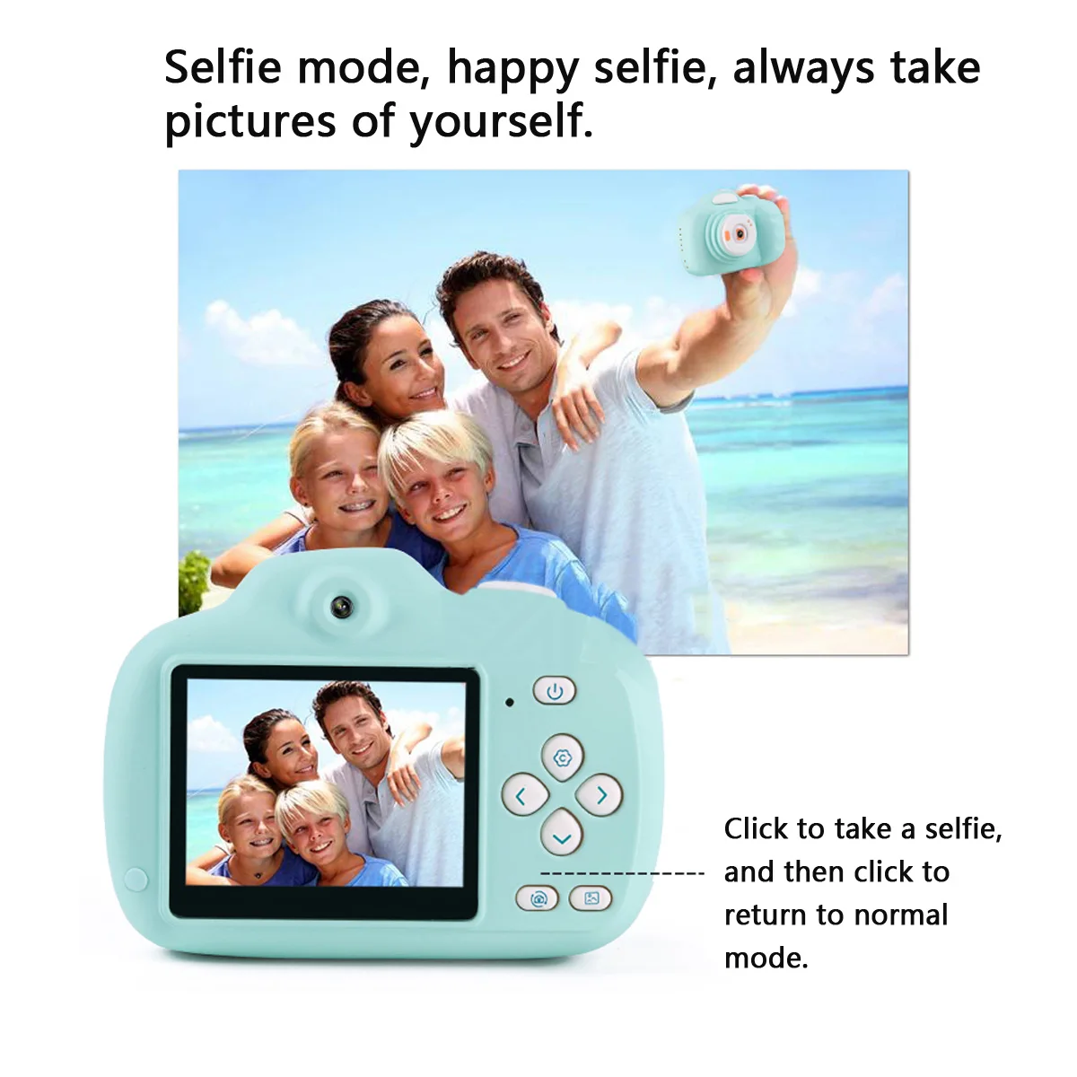 

Child Digital Camera Double Lens Cartoon Mini Digital camera HD Shooting Autofocus with 16g Memory Card Reader