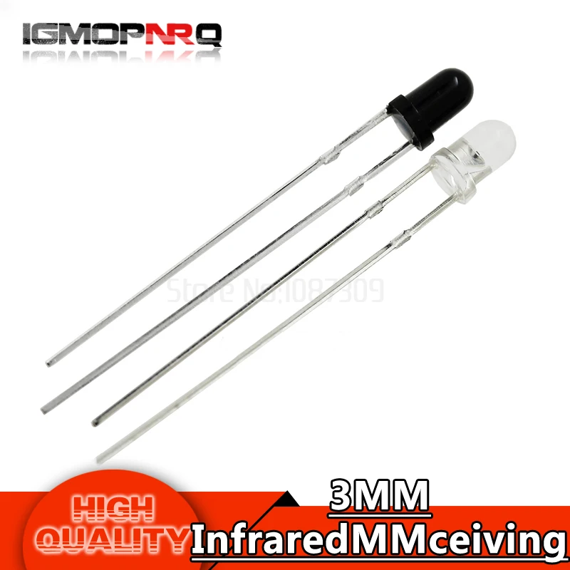 50pairs 3mm 940nm LEDs infrared emitter and IR receiver diodes EACH