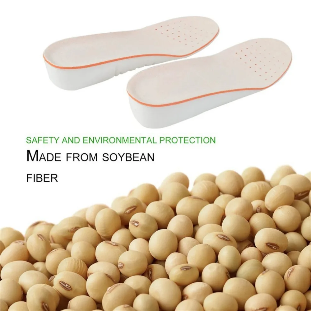 

2018 Height Increase Insoles Absorb Sweat Deodorant Insoles Soybean Fiber Quality Unisex Adjustable Outdoor Sports Insoles