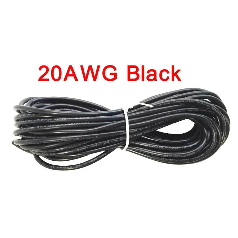 18AWG 20AWG 22AWG 5 м 10 м 20 м 2Pin 3Pin 4Pin 5Pin электрический удлинитель питания Соединительный кабель для светодиодной ленты - Цвет: 20AWG 2Pin Black