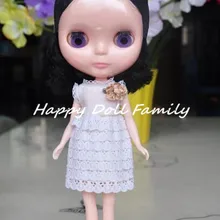 Кукла Blyth, кукла Blyth телесного цвета 2008 версии, цвет наглазника случайный, черные короткие волосы