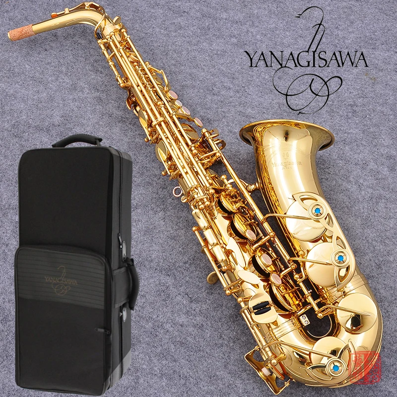 

high quality Japan Saxophone Alto Yanagisawa A-902 A-WO2 Eb Flat Lacquer gold Sax Alto Golden Musical Instruments with case