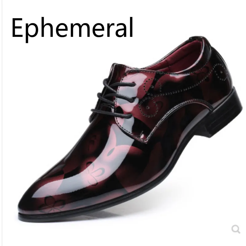 

Man's High quality PU Lace-up Office Shoes Pointy Toe Plus Size for Wide Feet 50-38 49 Thick Bottoms Wedding Business Shoes Gold