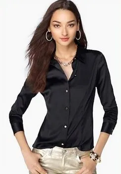 black silk dress shirt womens