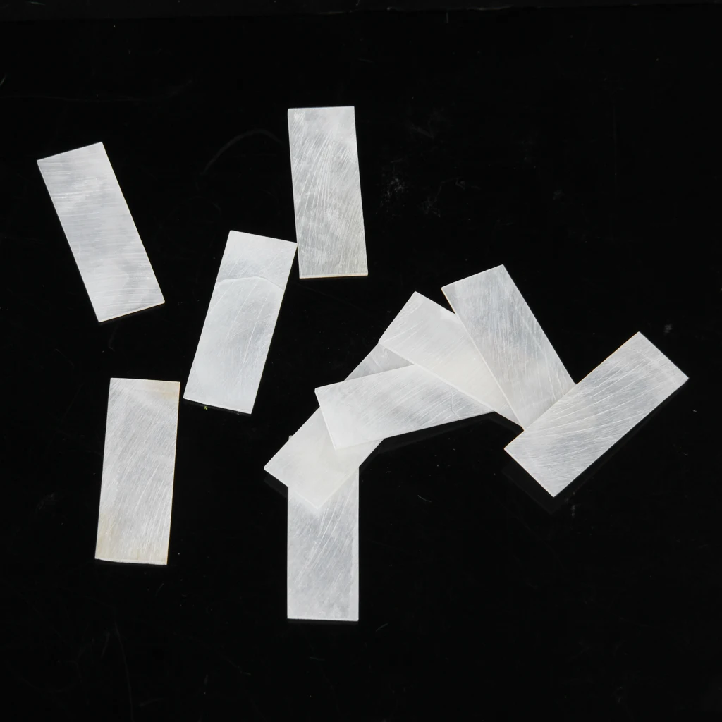 10pcs Inlay Material White MOP Mother Of Pearl Shell Blanks Sheet Rectangle 1mm