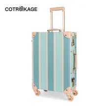 COTRUNKAGE 2" 24" 2" тонкий холст для женщин Путешествия Винтаж Жесткий корпус чемодан замки TSA дамы прокатки Hardside багаж багажник