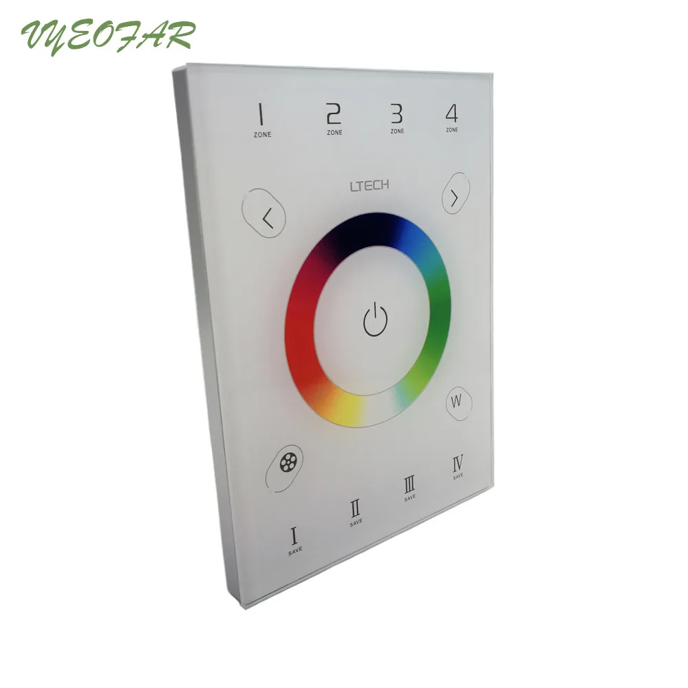  New UX8 LED RGBW Controller RF2.4G and DMX512 4 zone Multi Function 146mm Wall Glass Touch Panel RG - 32798502493