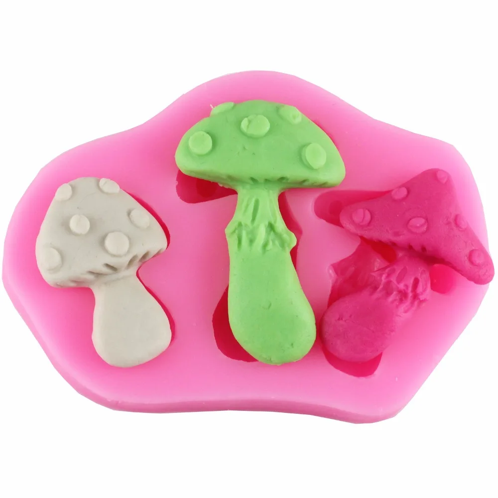 20pcs M98 3 mushroom house Hot Selling Silicone Mold Cake Decoration Fondant Cake 3D Food Grade