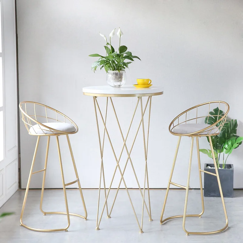 

Metal Creative Nordic Bar Stool Bar Chair Fashion Counter Stool High Stool Simple Dining Chair Cheap free to russsian