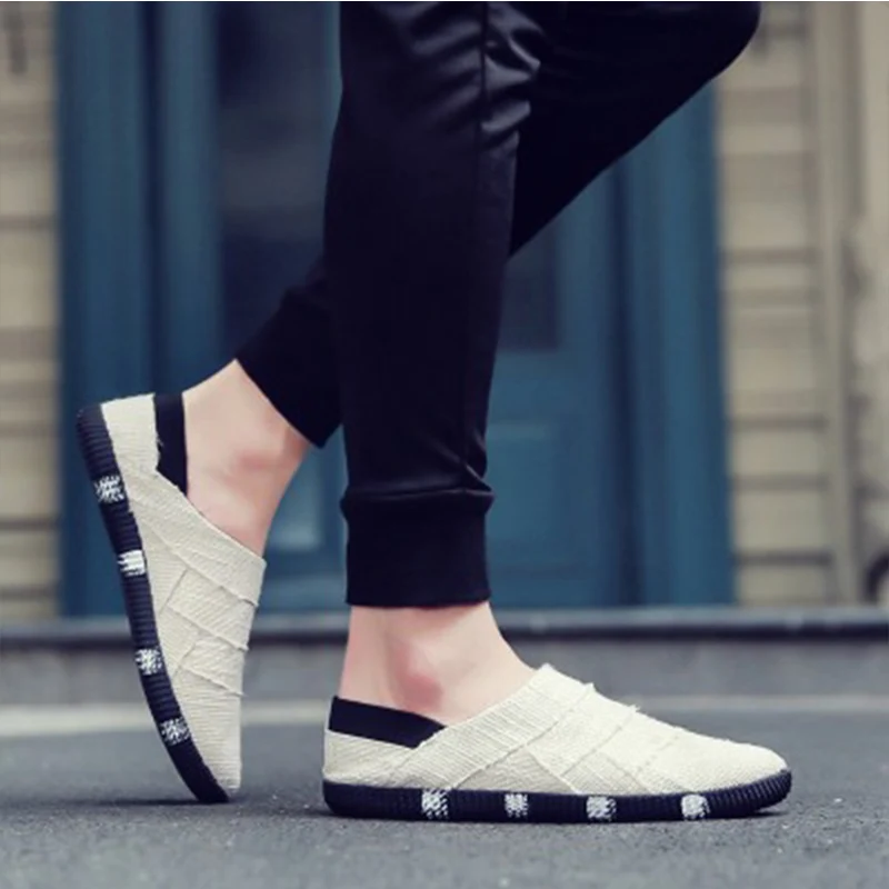 

2019 new Tang retro men's linen shoes comfortable and breathable casual men's shoes fashion flat couple casual shoes women