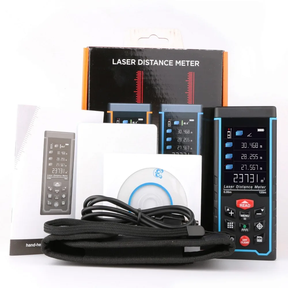 

Free Shipping SNDWAY Rangefinder HD Large Display Laser Distance Meter Length/Area/Volume/Pythagoras Measuring Meter Digital Las