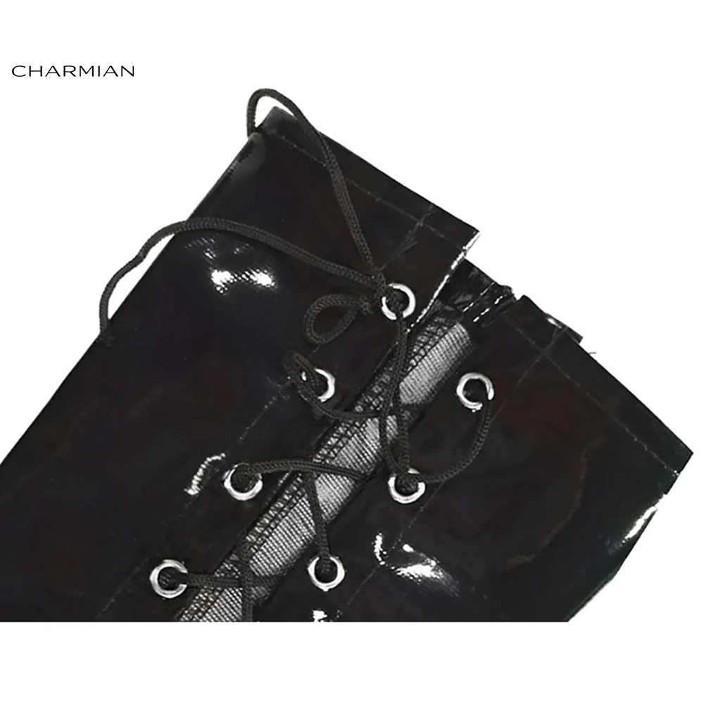 Женские модные перчатки Charmian черные длинные без пальцев на шнурках Клубные панк